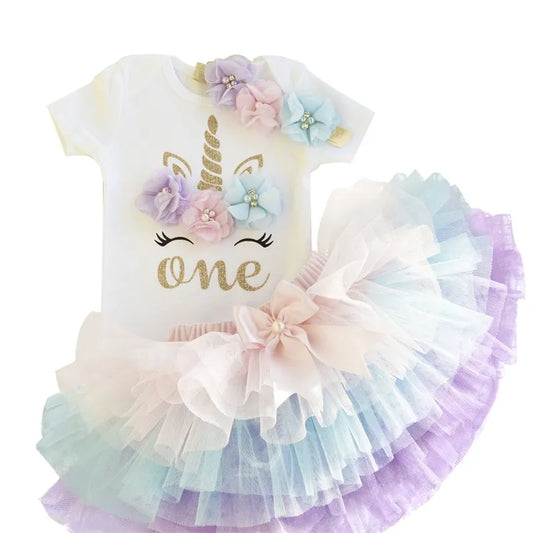 Baby Girl Unicorn Party Tutu for One Year Old