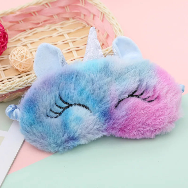 Soft Rainbow Unicorn Sleeping Eye Mask