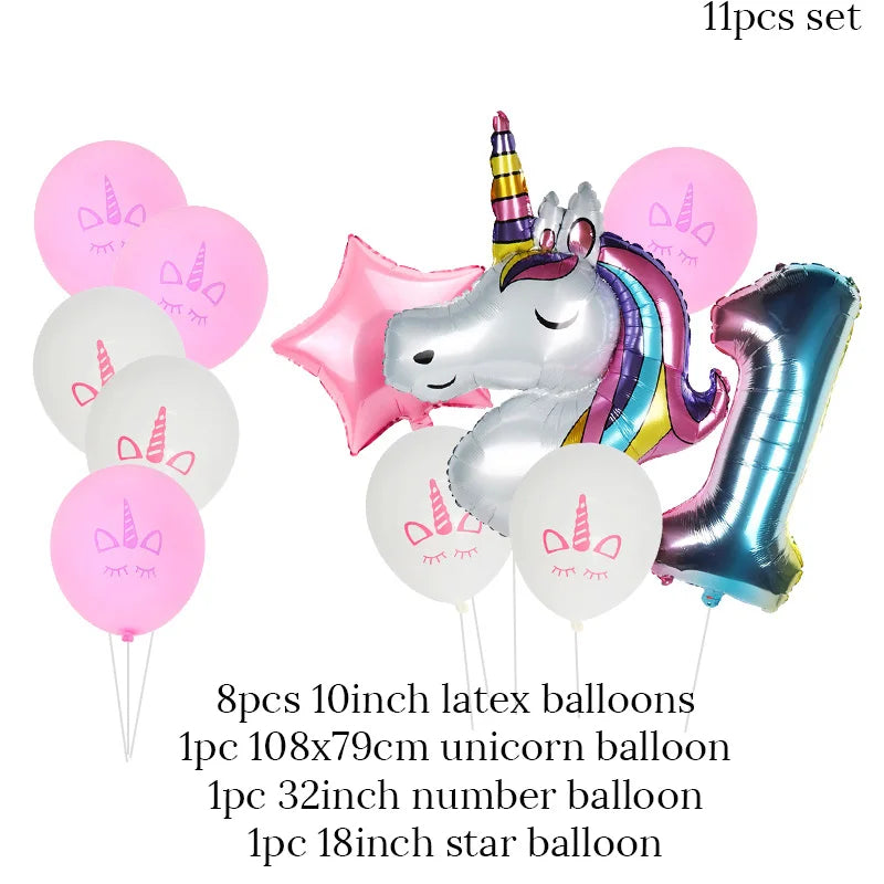 Rainbow Unicorn Foil Balloons