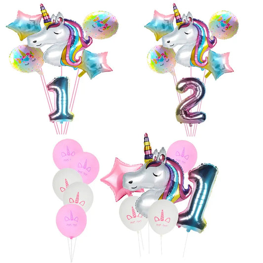 Rainbow Unicorn Foil Balloons