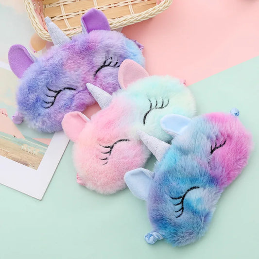 Soft Rainbow Unicorn Sleeping Eye Mask