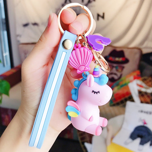 Cute Unicorn Pony Key Rings Pale Pink