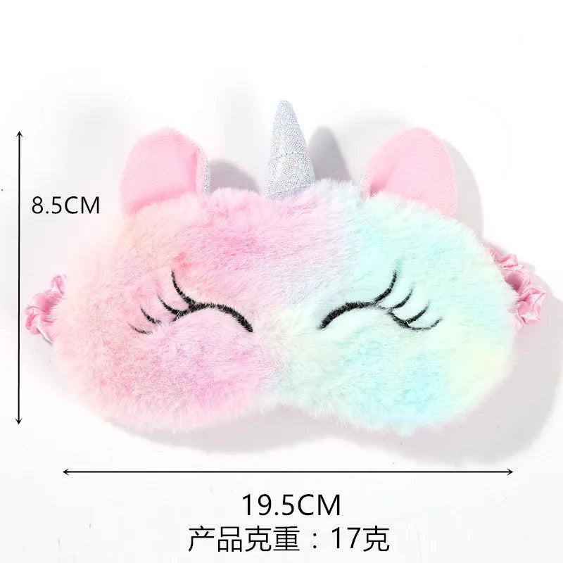 Soft Rainbow Unicorn Sleeping Eye Mask