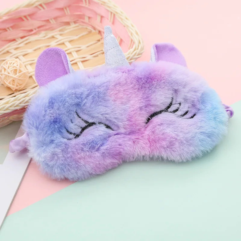 Soft Rainbow Unicorn Sleeping Eye Mask