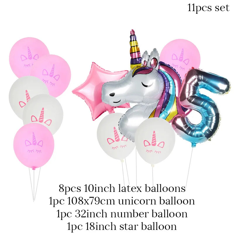 Rainbow Unicorn Foil Balloons