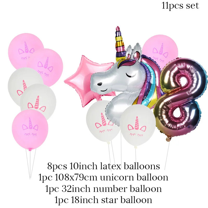 Rainbow Unicorn Foil Balloons