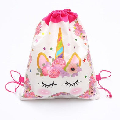 1pc Unicorn Theme Drawstring Bag White