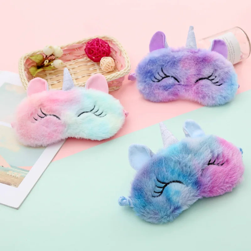 Soft Rainbow Unicorn Sleeping Eye Mask