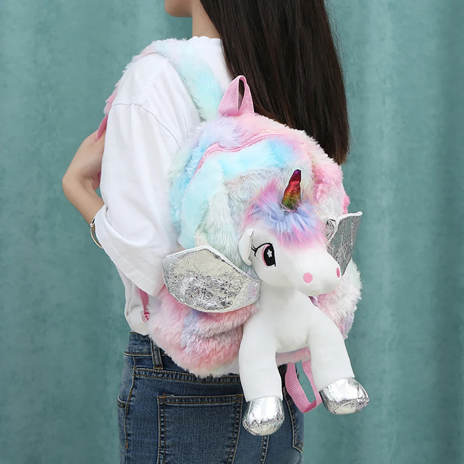 Plush 3D Unicorn Backpacks