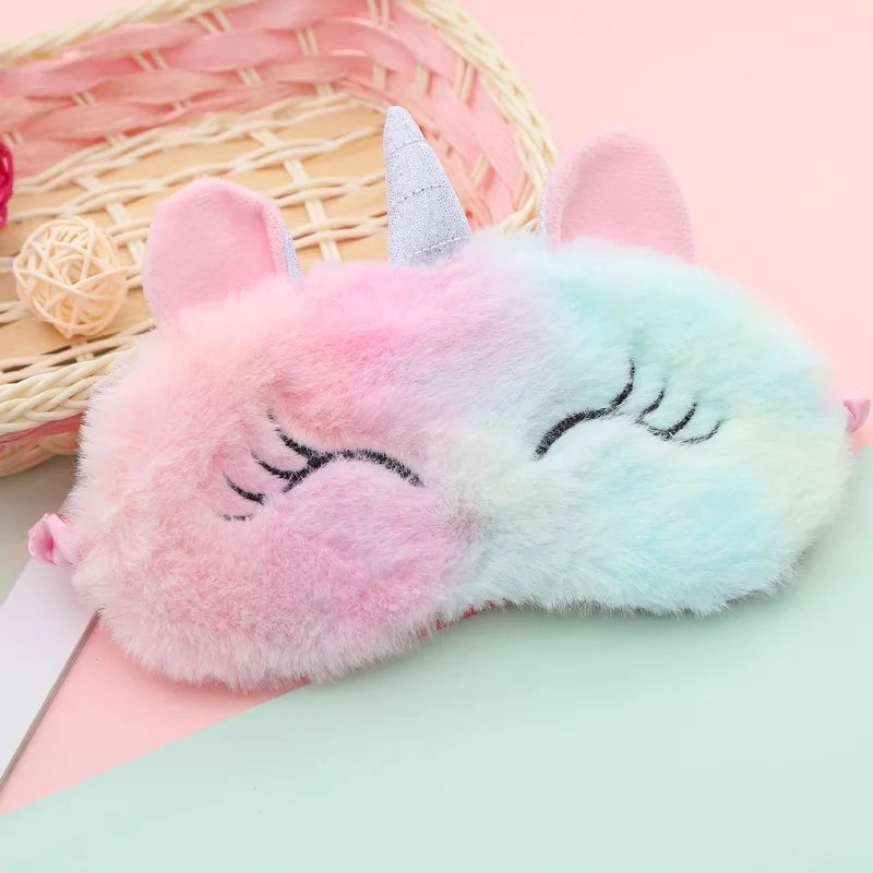 Soft Rainbow Unicorn Sleeping Eye Mask