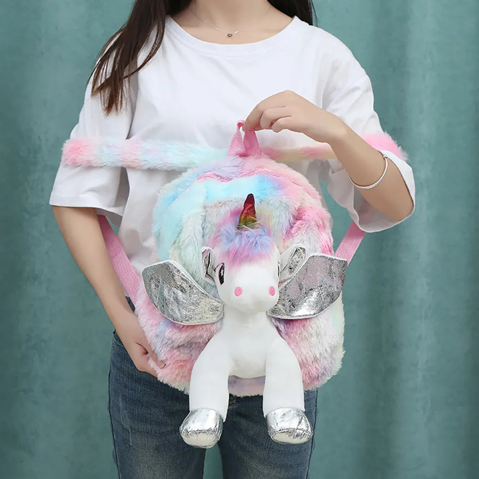 Plush 3D Unicorn Backpacks