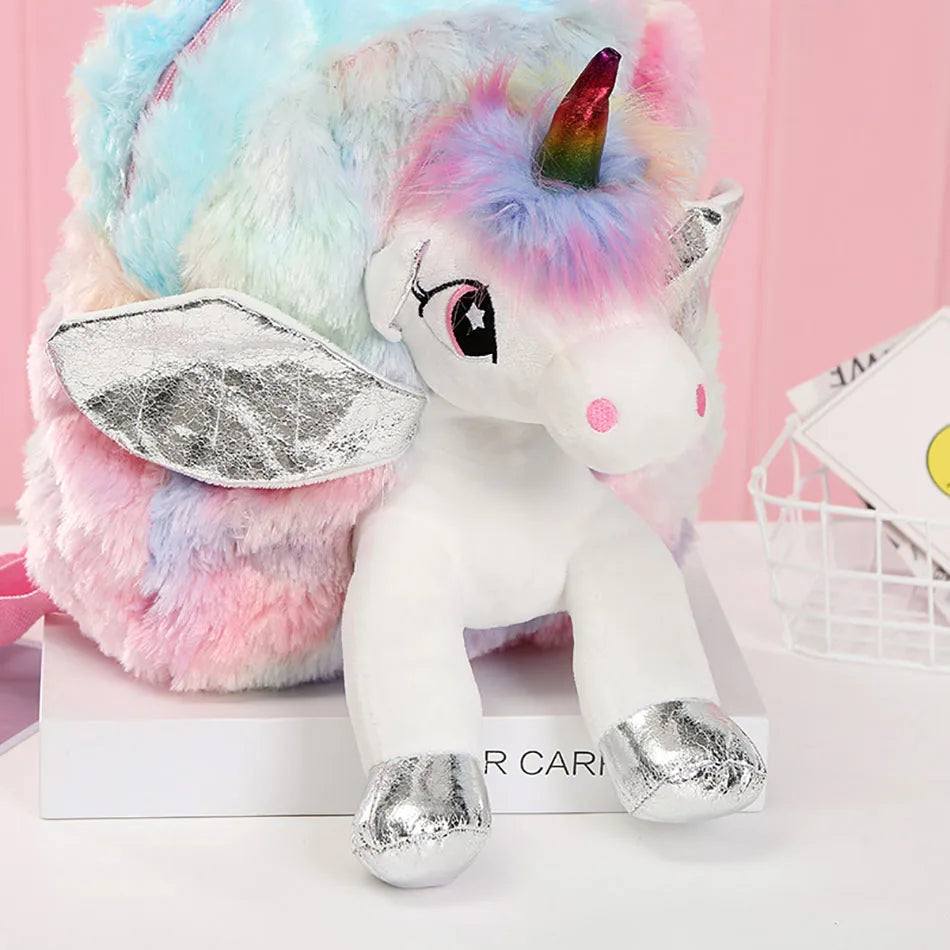 Plush 3D Unicorn Backpacks