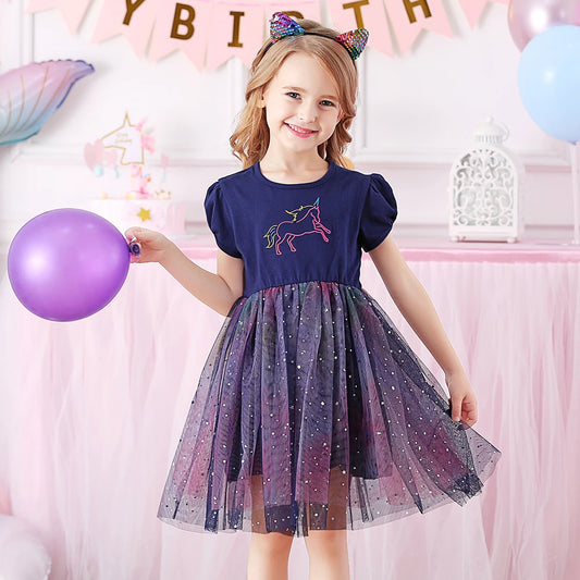 Pretty Summer Unicorn Dresses Ages 3-8 Years