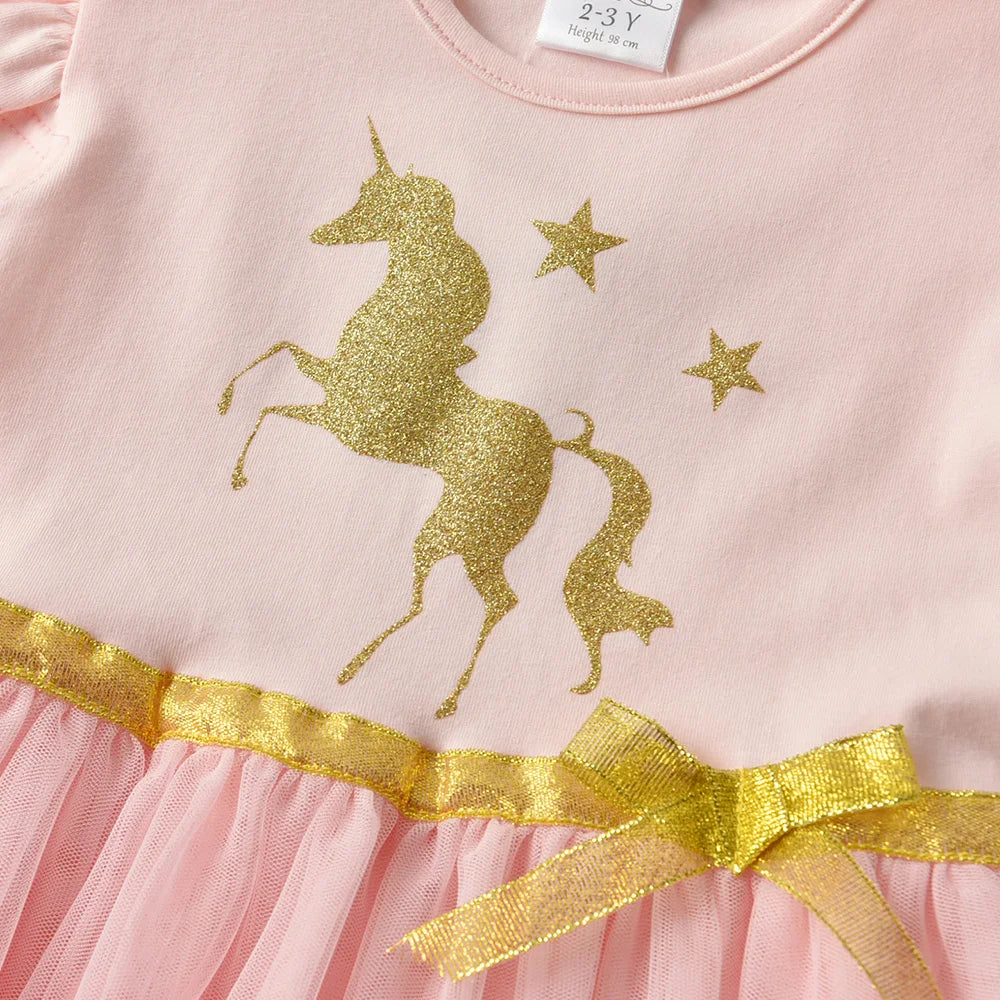 Pretty Summer Unicorn Dresses Ages 3-8 Years