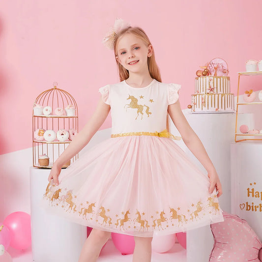 Pretty Summer Unicorn Dresses Ages 3-8 Years