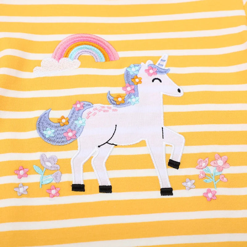 Summer Unicorn Print Short Sleeve T-shirt