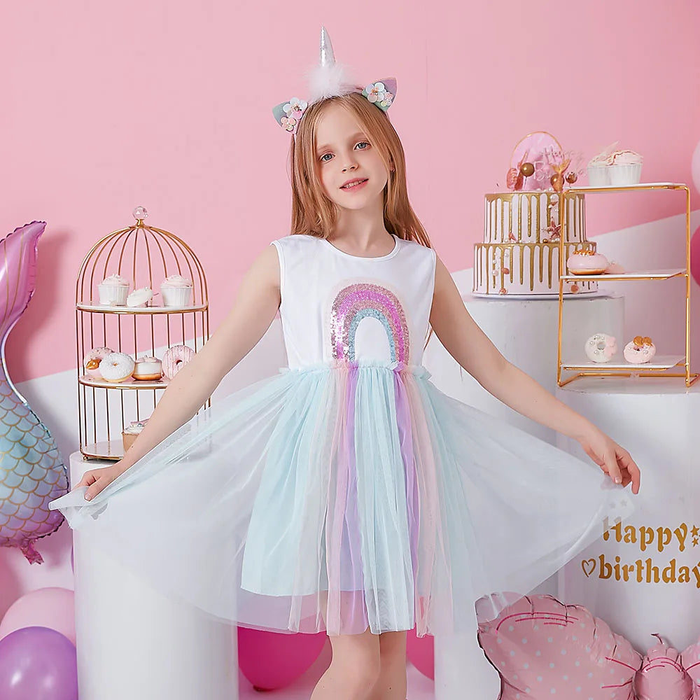 Pretty Summer Unicorn Dresses Ages 3-8 Years