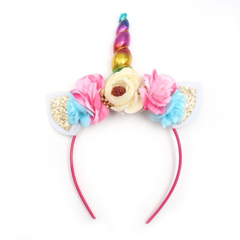 Gold/Silver Unicorn Flower Headband