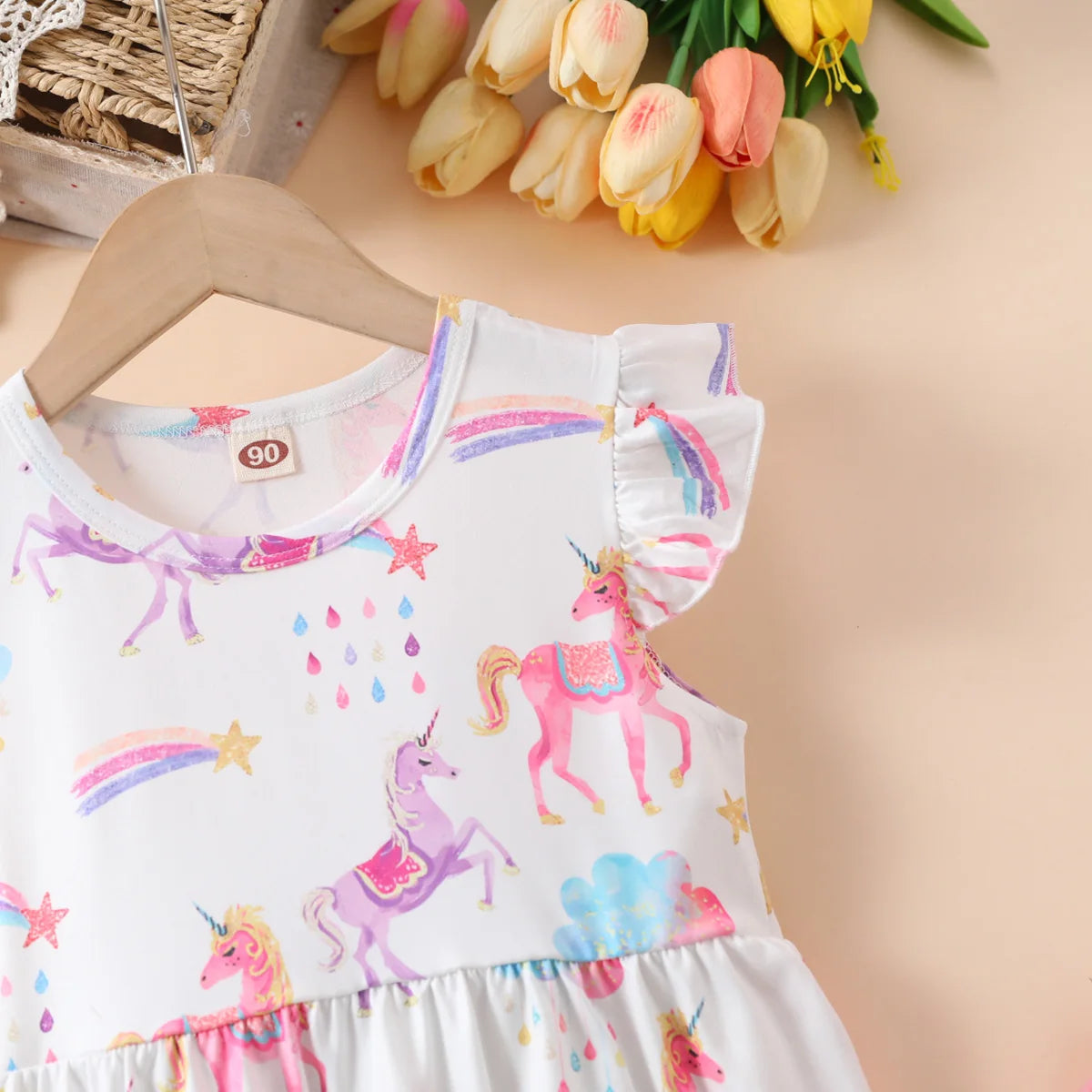 Pretty Unicorn Summer Party Dresses for Ages 2-8 Years