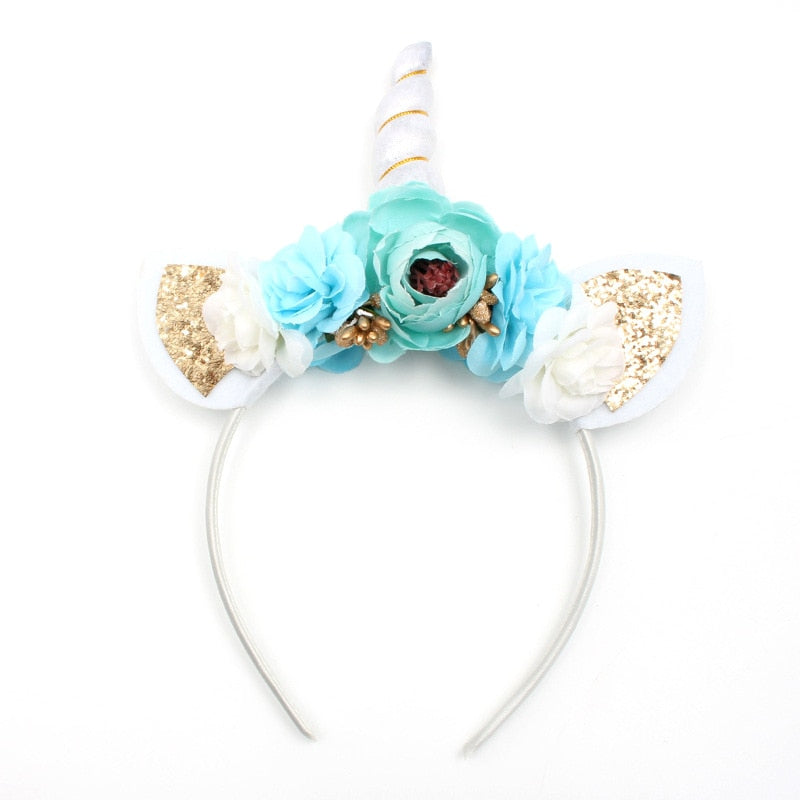 Gold/Silver Unicorn Flower Headband