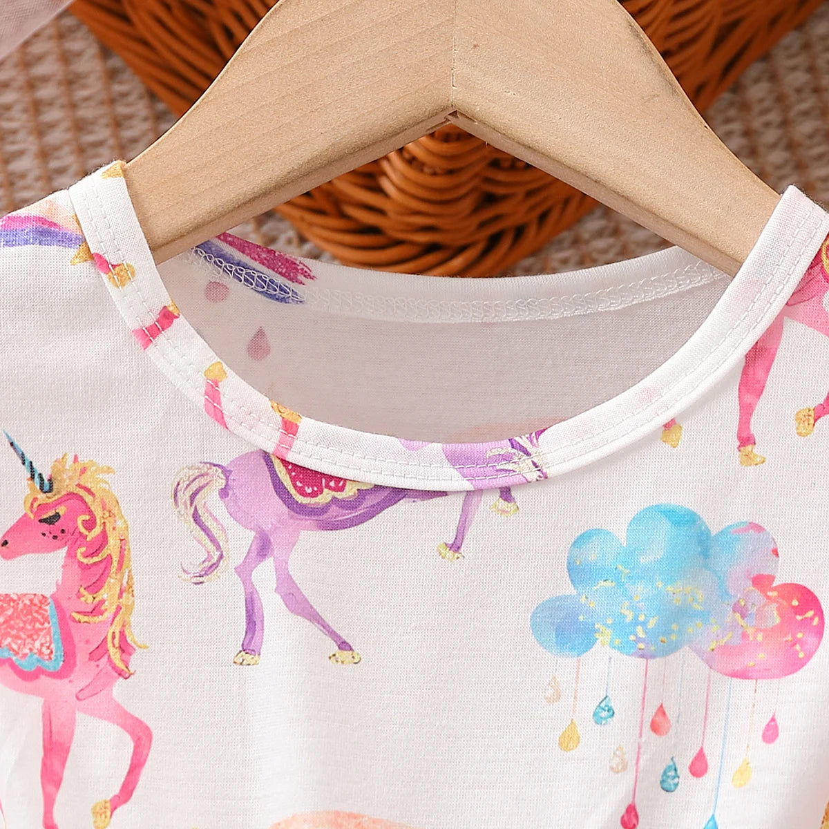 Pretty Unicorn Summer Party Dresses for Ages 2-8 Years