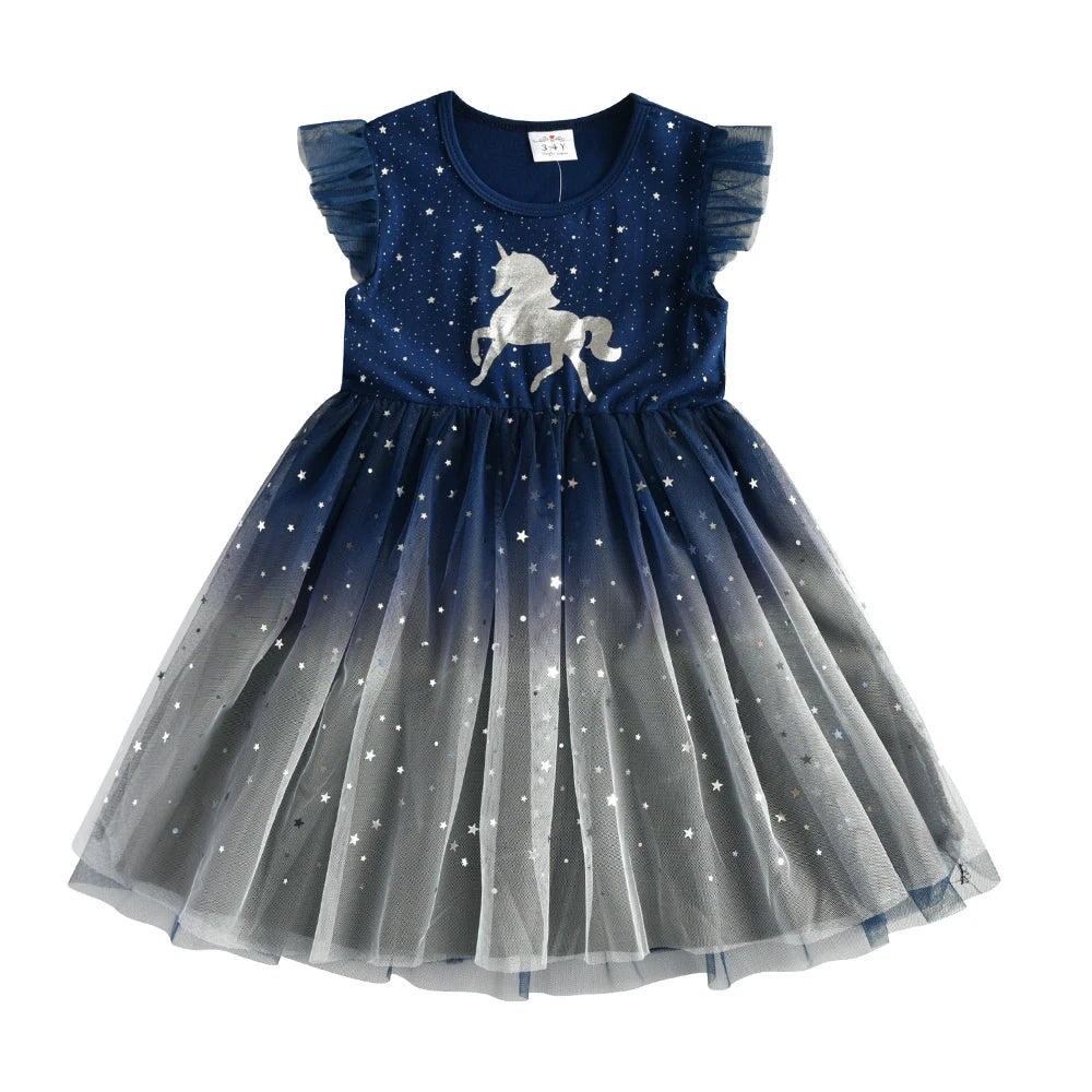 Pretty Summer Unicorn Dresses Ages 3-8 Years