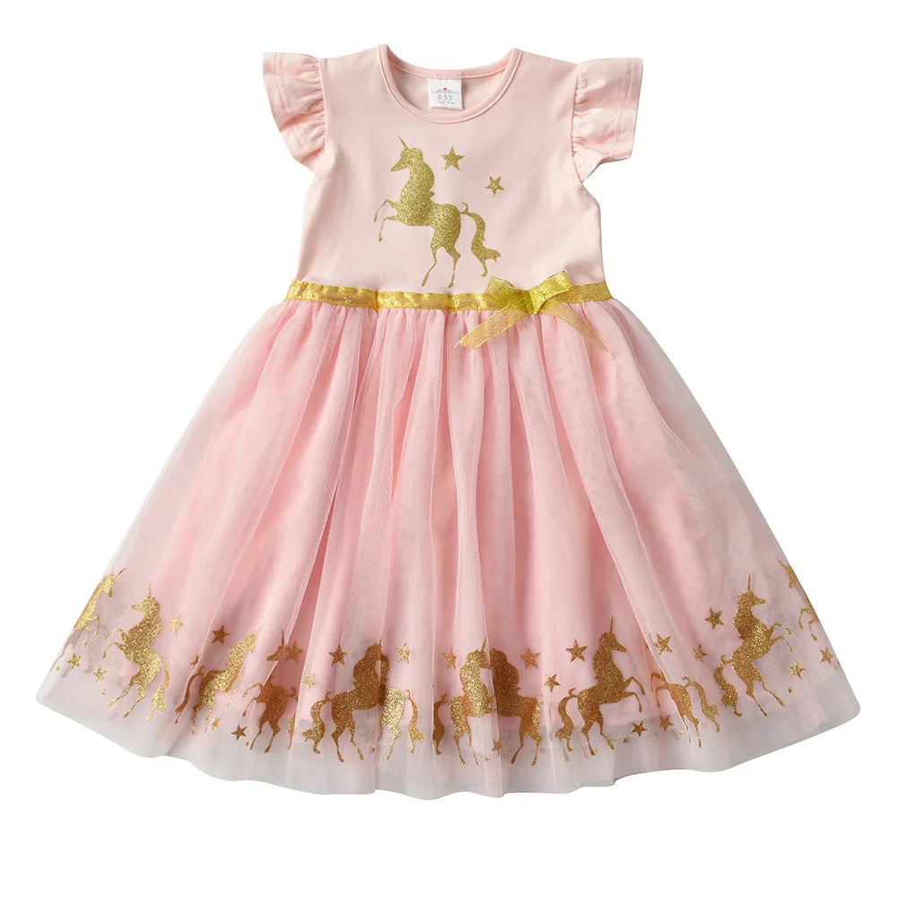 Pretty Summer Unicorn Dresses Ages 3-8 Years