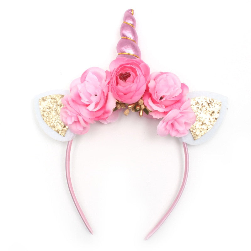 Gold/Silver Unicorn Flower Headband