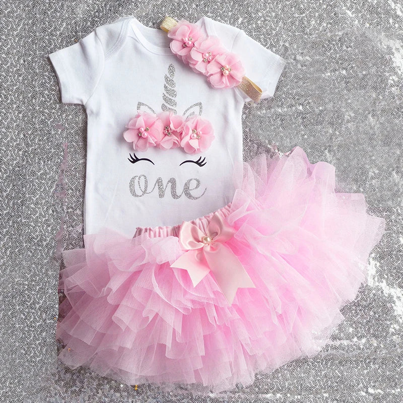 Baby Girl Unicorn Party Tutu for One Year Old