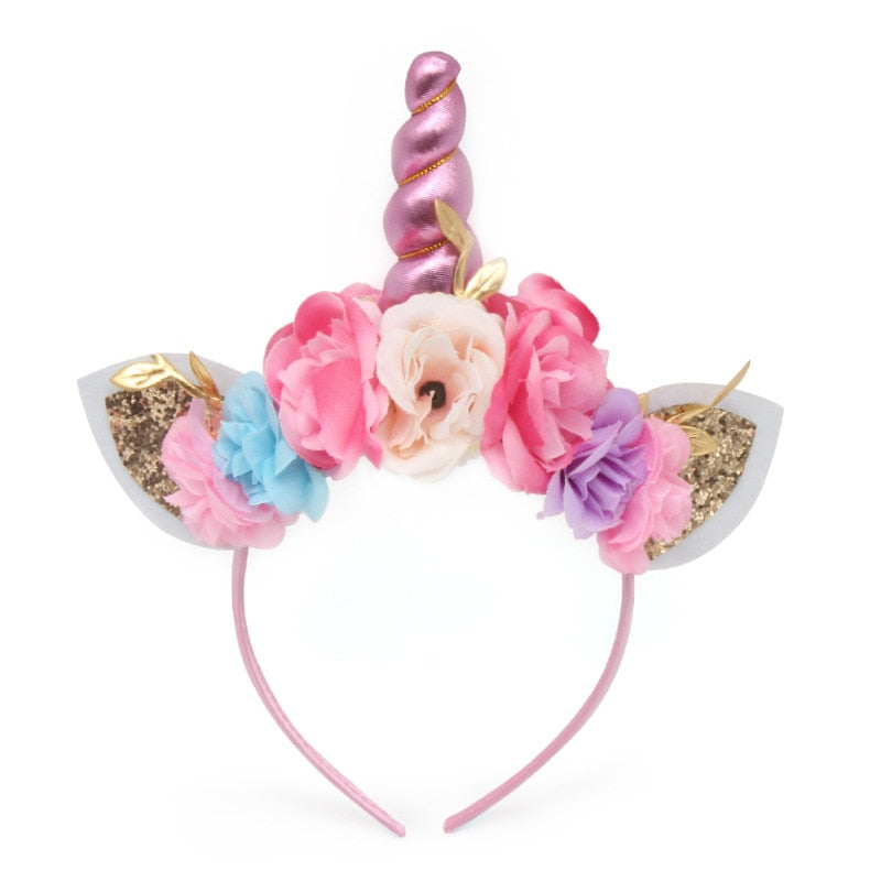 Gold/Silver Unicorn Flower Headband