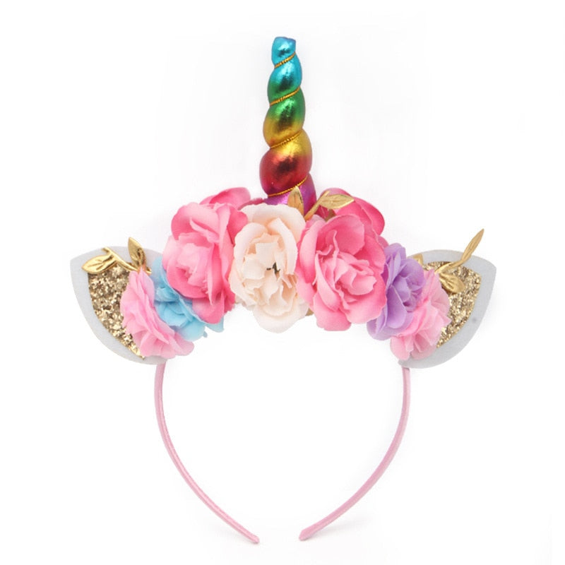 Gold/Silver Unicorn Flower Headband