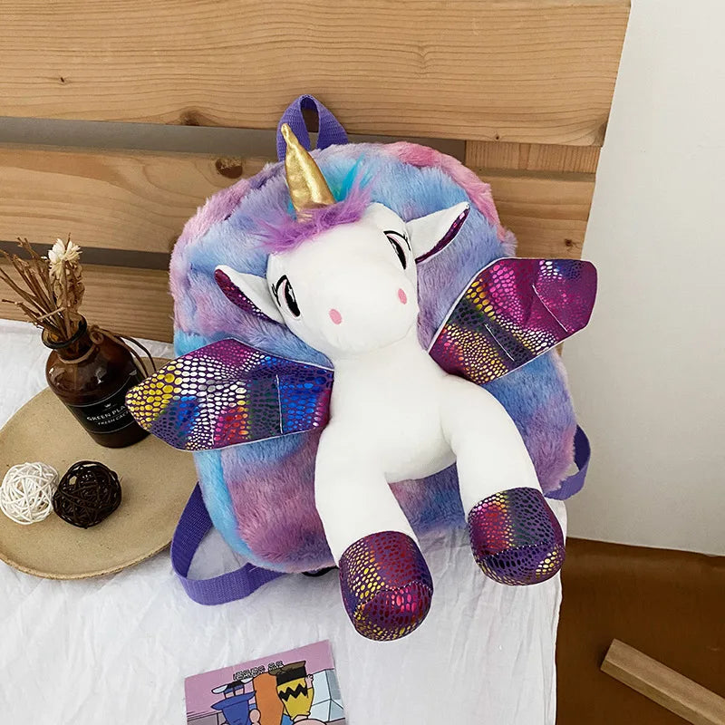 Plush 3D Unicorn Backpacks