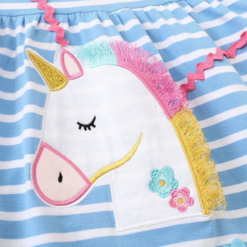 Pretty Unicorn Summer Party Dresses for Ages 2-8 Years