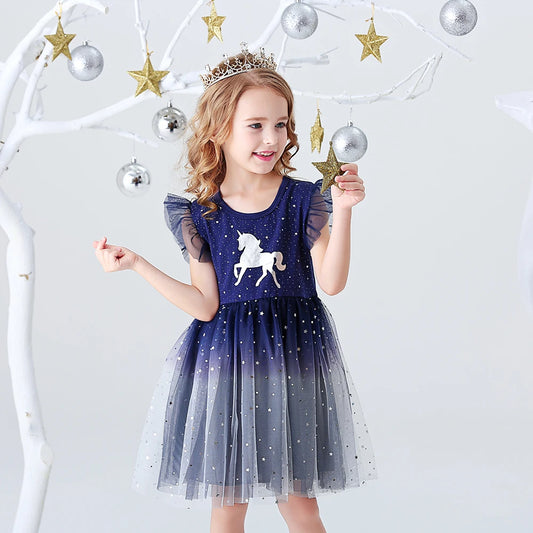 Pretty Summer Unicorn Dresses Ages 3-8 Years