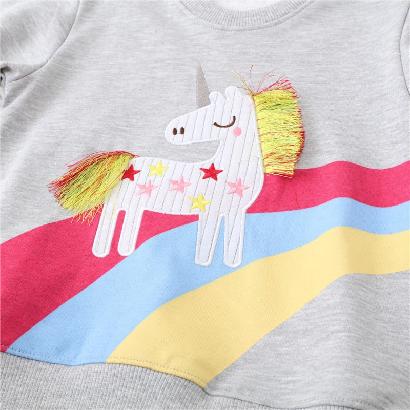 Unicorn Sweatshirts Grey Rainbow