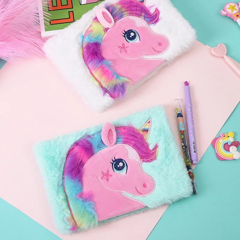 Plush A5 Unicorn Notebooks and Journals