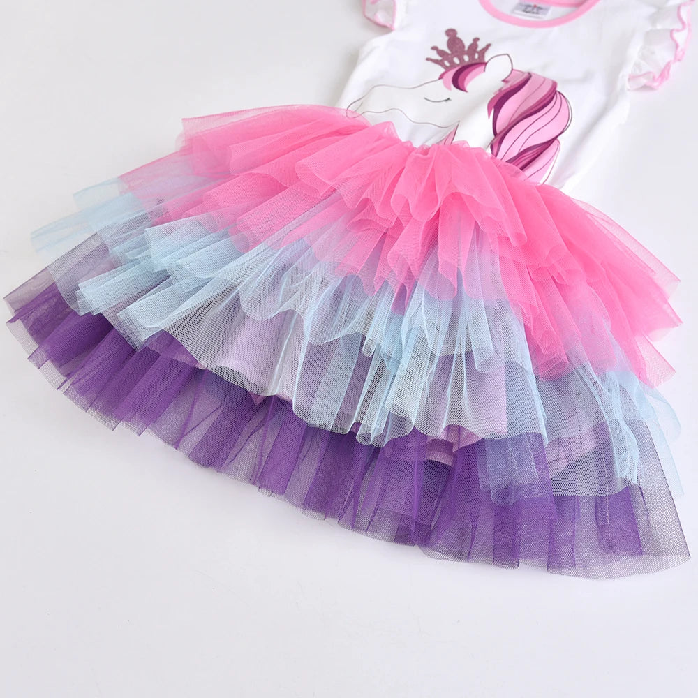 Pretty Summer Unicorn Dresses Ages 3-8 Years