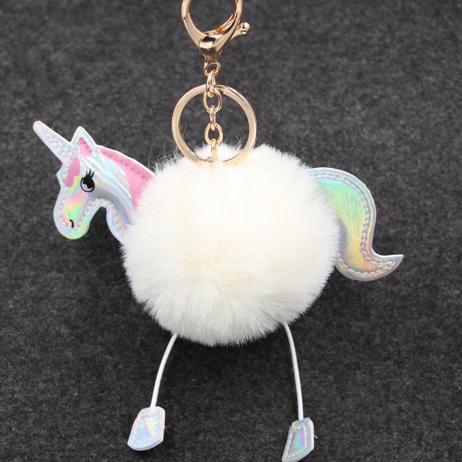 Pom Pom Unicorn Key Rings - Selection of Colours