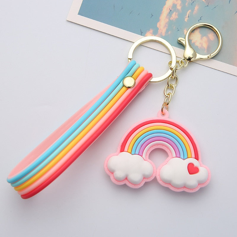 Colourful Shell Rainbow Keychain and Charms