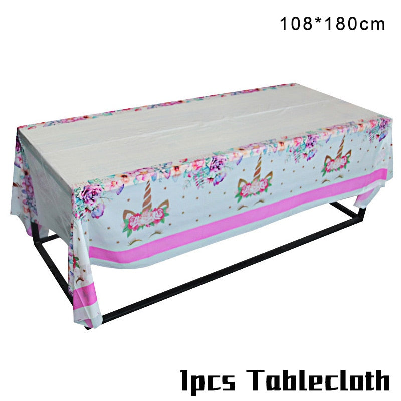 Unicorn Party Supplies - 1pc Tablecloth 180cm