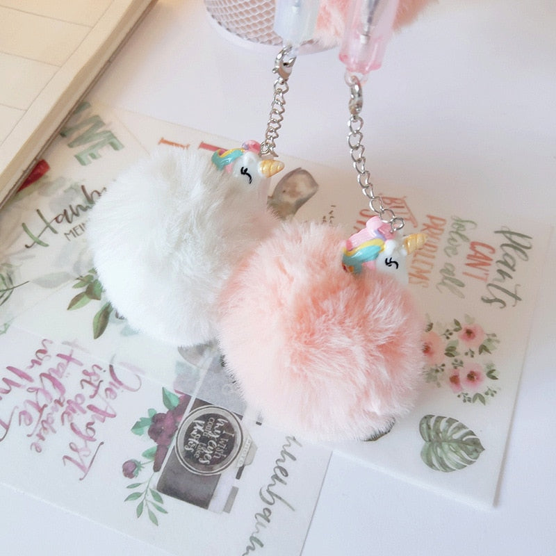 Kawaii Plush Unicorn Gel Ink Pens