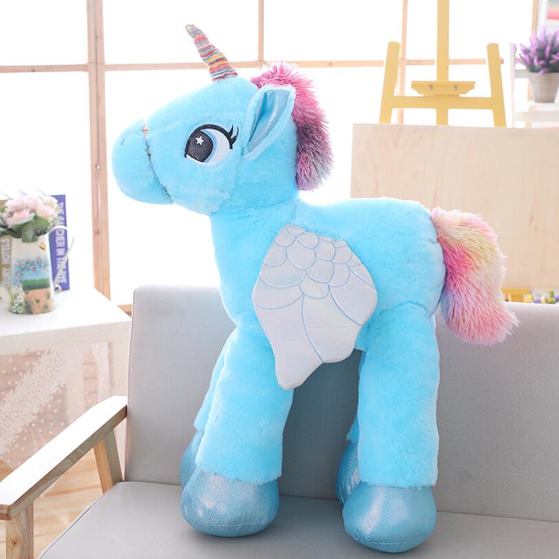 Soft Unicorn Toy in Pink, Blue or White