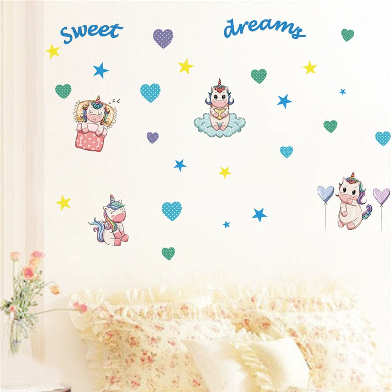 Unicorn Wall Stickers For Kids Room