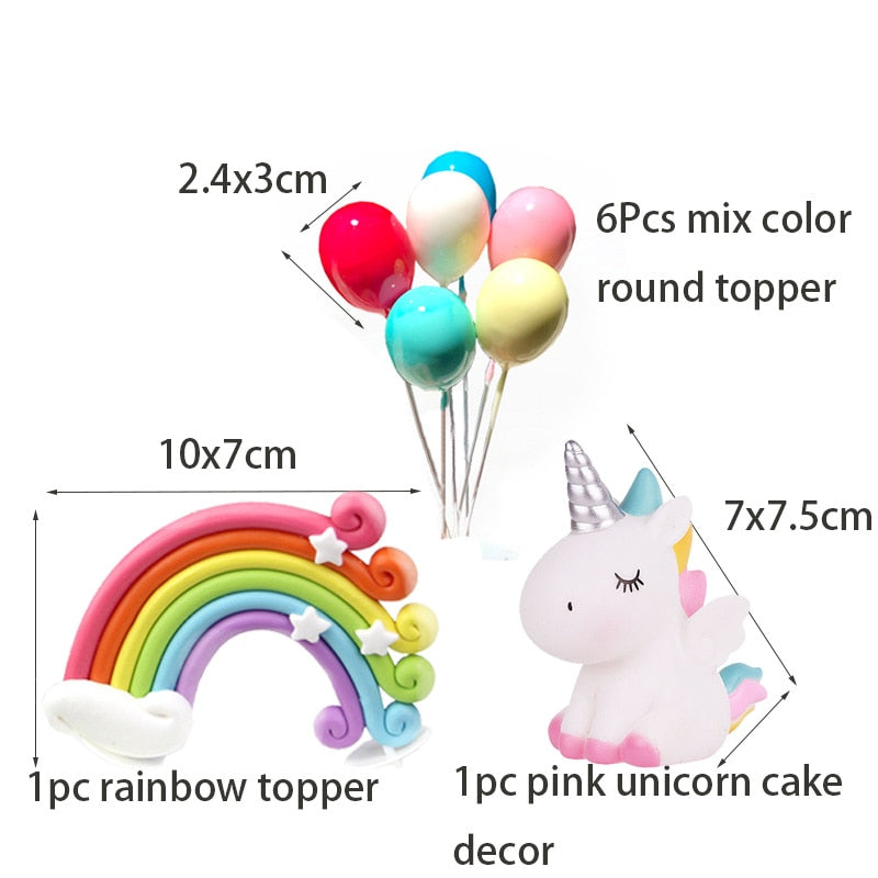 Unicorn Party Supplies - Cake Decoration Set B