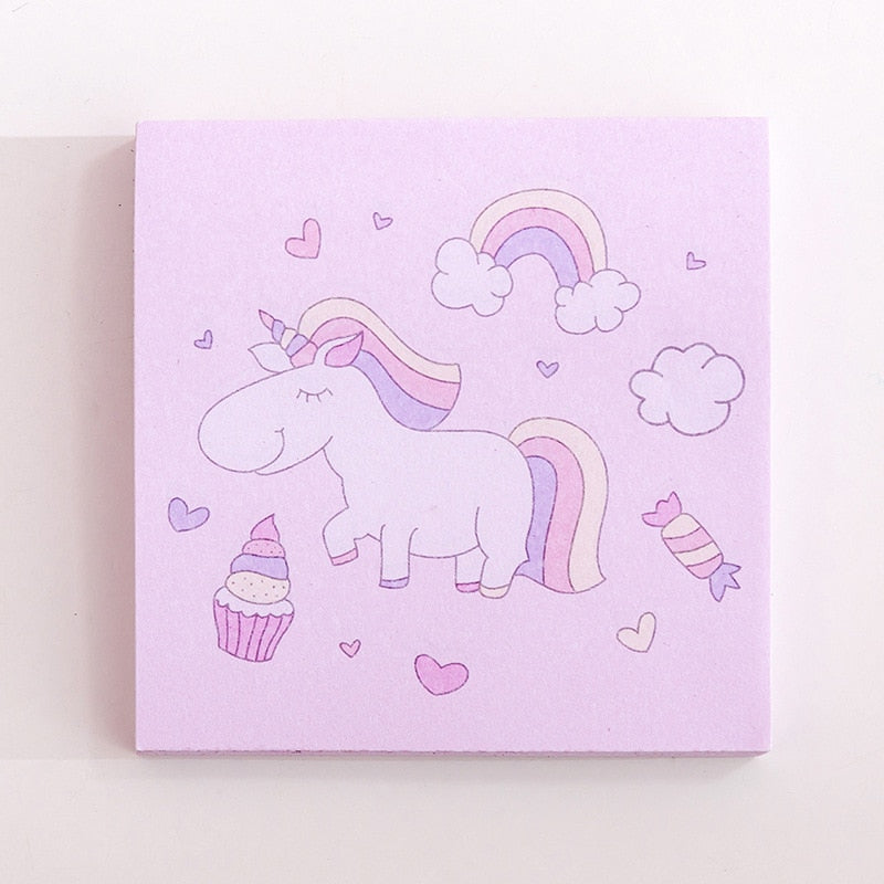 Rainbow Unicorn Square Memo Pad