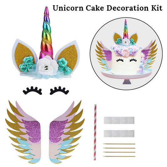 Unicorn Cake Topper Rainbow with Wings