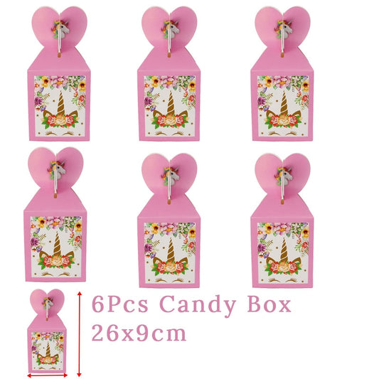 Unicorn Party Supplies - 6pcs Candy Boxes