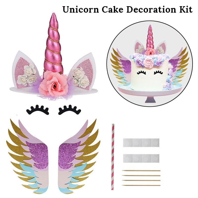 Unicorn Cake Topper Light Pink with Wings