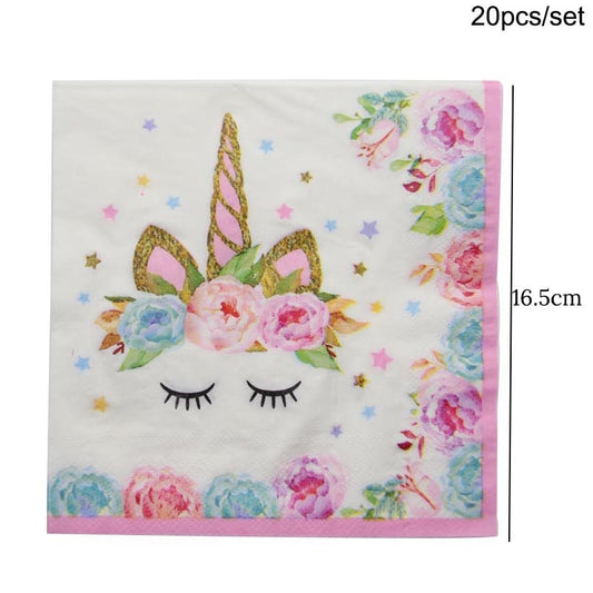 Unicorn Party Supplies - 20pcs Paper Napkins