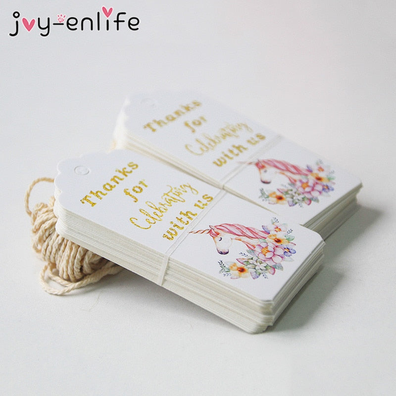 50pcs Unicorn Paper Tag for Gifts